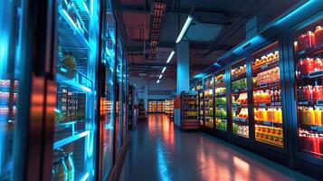 AI generated Generative AI, Temperature-controlled refrigerated storage, cold warehouse, commercial refrigeration equipment photo