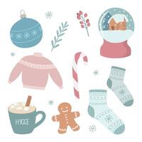 Christmas icons set in a hand-drawn style. vector