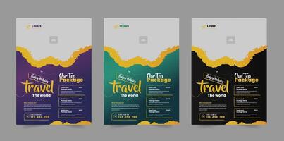 Travel flyer tour flyer vacation travel template design vector