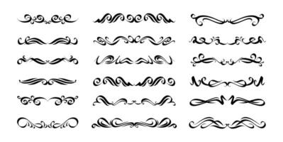 Calligraphic design elements Black and White, Dividers  borders and swirls. vector