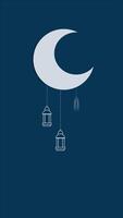 Isra Mi'raj With Crescent Moon And Lantern Motion Graphic video