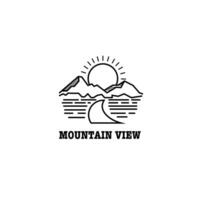 mountain view monoline logo for logo, template, design, icon, etc vector