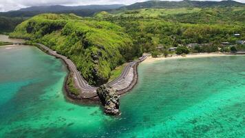 Mauritius island, view of the Cape with the monument to captain Matthew Flinders and the Indian ocean video