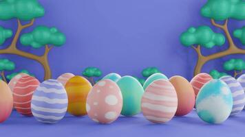 Happy Easter egg background animation, 4k 3d rendering video