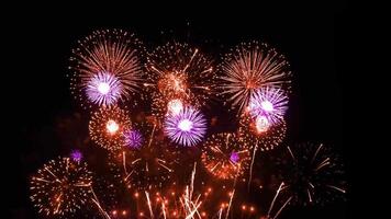 fuochi d'artificio mostrare. nuovo anni vigilia celebrazione v26 video
