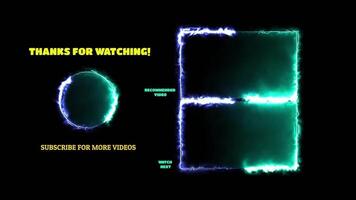 neón marco efecto final pantalla brillante bucle negro antecedentes video