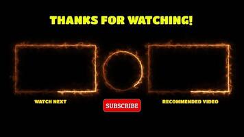 Neon frame effect end screen glowing looping black background video