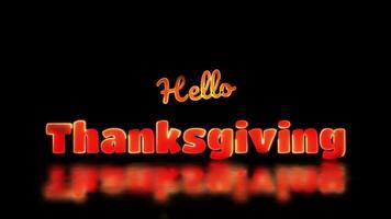 Glowing looping Thanksgiving word neon frame effect, black background. video