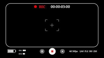 Frame frame shows button information like when recording a video with a black background.