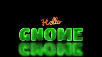 lysande looping gnome ord neon ram effekt, svart bakgrund. video