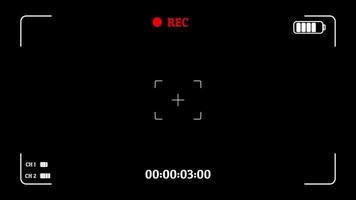 Cadre Cadre spectacles bouton information comme lorsque enregistrement une vidéo avec une noir Contexte. video
