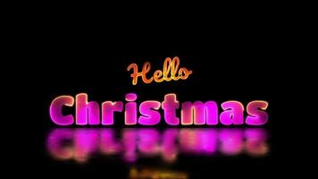 raggiante looping Natale parola neon telaio effetto, nero sfondo. video