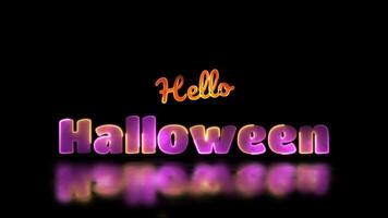 Glowing looping Halloween word neon frame effect, black background. video