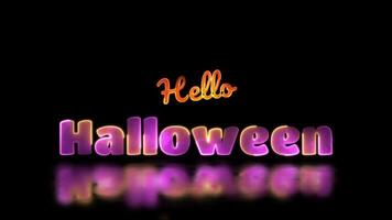 gloeiend looping halloween woord neon kader effect, zwart achtergrond. video