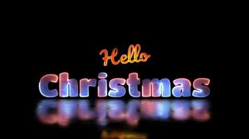 Glowing looping Christmas word neon frame effect, black background. video