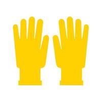 Vector illustration of yellow construction gloves. Protective gloves while working isolated on white background.