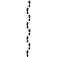 caminando huellas en un blanco antecedentes. negro zapatilla de deporte impresión. adecuado para rock alpinismo logotipos, caminando y salud pancartas vector