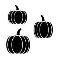 Pumpkin silhouette isolated on white background. Perfect for fall Halloween celebrations. Vector illustration