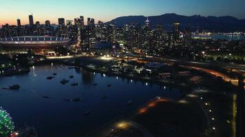Vancouver, Canada - septembre 20, 2023. aérien hyperlapse sur centre ville video