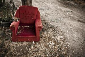 Empty red armchair photo