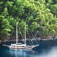 Luxury Sailboat in Sea photo