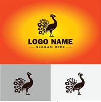 Peacock logo luxury style icon company brand business peacock logo template editable vector