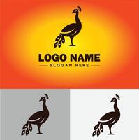 Peacock logo luxury style icon company brand business peacock logo template editable vector