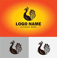 Peacock logo luxury style icon company brand business peacock logo template editable vector