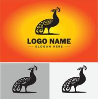 Peacock logo luxury style icon company brand business peacock logo template editable vector