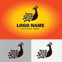 Peacock logo luxury style icon company brand business peacock logo template editable vector