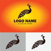 pavo real logo lujo estilo icono empresa marca negocio pavo real logo modelo editable vector