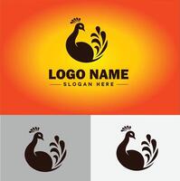 pavo real logo lujo estilo icono empresa marca negocio pavo real logo modelo editable vector