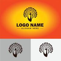 Peacock logo luxury style icon company brand business peacock logo template editable vector