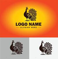 Peacock logo luxury style icon company brand business peacock logo template editable vector