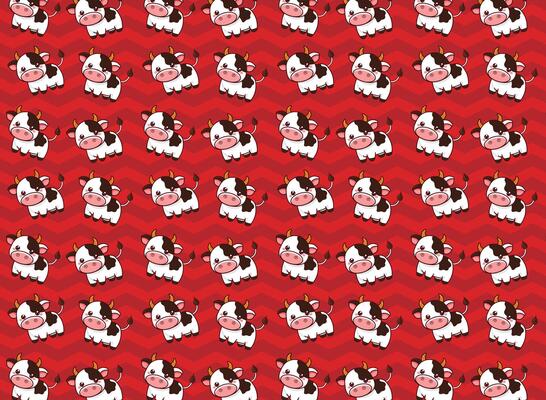 cow and bull couple illustration pattern, vector, for fabrics, children's background