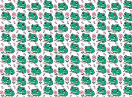 cute frog vector illustration, for woven backgrounds pattern, repeat