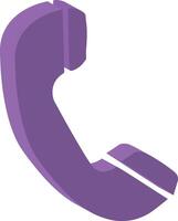 call center phone feedback icon, purple tones 3d vector