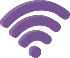 wifi icon, purple tones 3d vector, wifi button vector