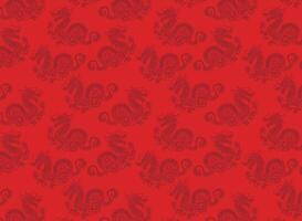 red dragon, vector illustration, for backgrounds and fabrics pattern, repeat, dragon year