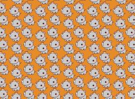 Cute rhino illustration pattern, vector, for fabrics, children's background vector