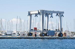 Boat Crane on Sea photo