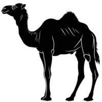 AI generated Silhouette camel full body black color only vector