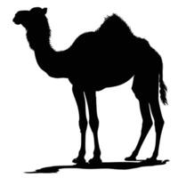 AI generated Silhouette camel full body black color only vector