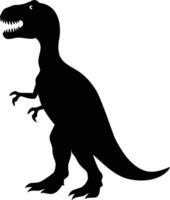 ai generado silueta dinosaurio negro color solamente vector