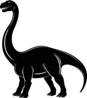 AI generated Silhouette Dinosaur black color only vector