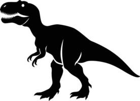 ai generado silueta dinosaurio negro color solamente vector