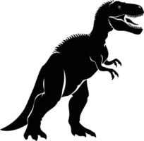 AI generated Silhouette Dinosaur black color only vector