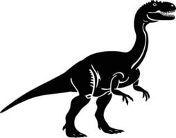 ai generado silueta dinosaurio negro color solamente vector