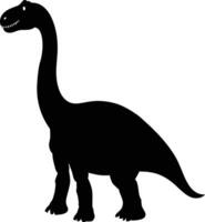 AI generated Silhouette Dinosaur black color only vector