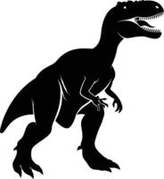 ai generado silueta dinosaurio negro color solamente vector